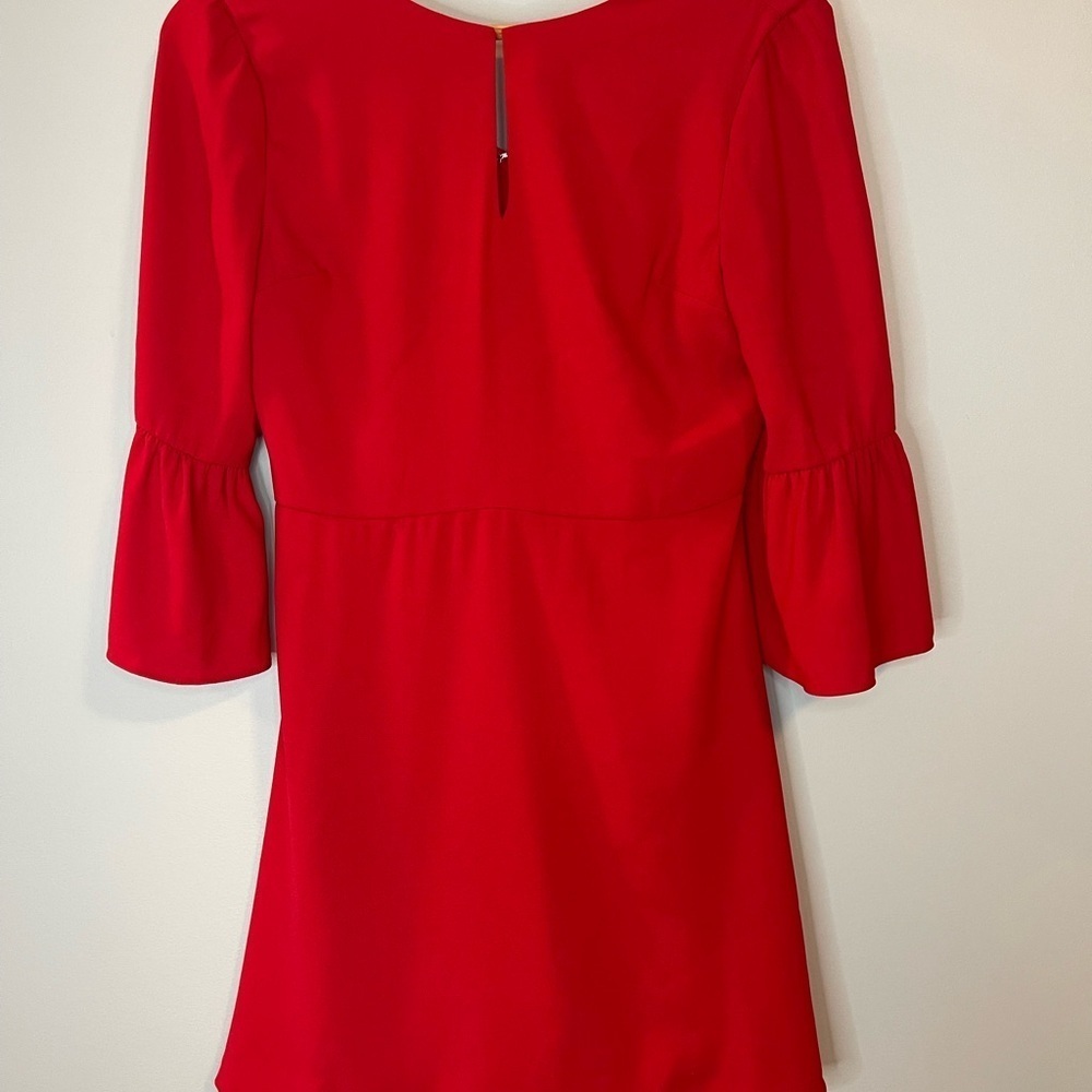 JOA women’s bell sleeve retro mini dress keyhole back zip size small